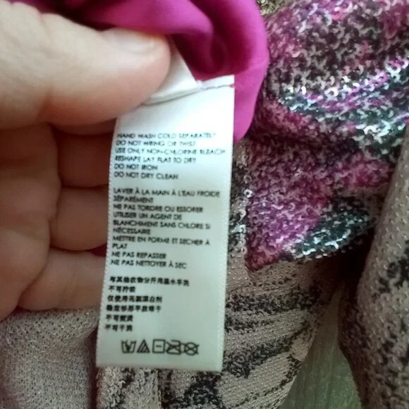 Anthropologie Top Womens Sz 18W Pink Marie Sequin Puff Sleeve Blouse New Floral - Picture 14 of 16